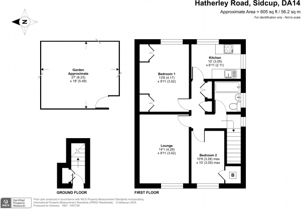 Floor Plan Image for 2 Bedroom Maisonette for Sale in Hatherley Road, Sidcup, DA14 4AS