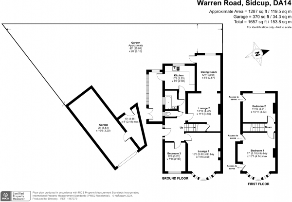 Floor Plan Image for 3 Bedroom Semi-Detached House for Sale in Warren Road, Sidcup, DA14 4NH