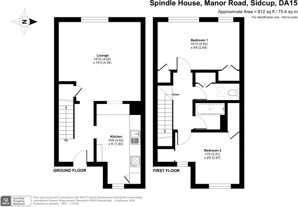 Floor Plan Image for 2 Bedroom Flat for Sale in Manor Road, Sidcup, DA15 7HY