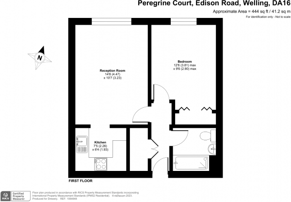 Floor Plan Image for 1 Bedroom Flat for Sale in Edison Road, Welling, DA16 3JN