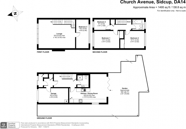 Floor Plan Image for 4 Bedroom Town House for Sale in Church Avenue, Sidcup, DA14 6BU