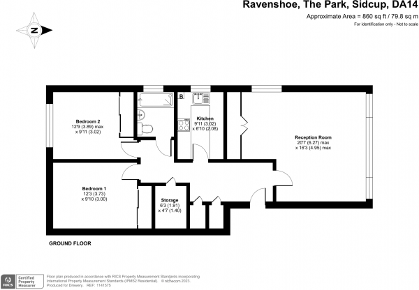 Floor Plan Image for 2 Bedroom Property for Sale in The Park, Sidcup, DA14 6AW