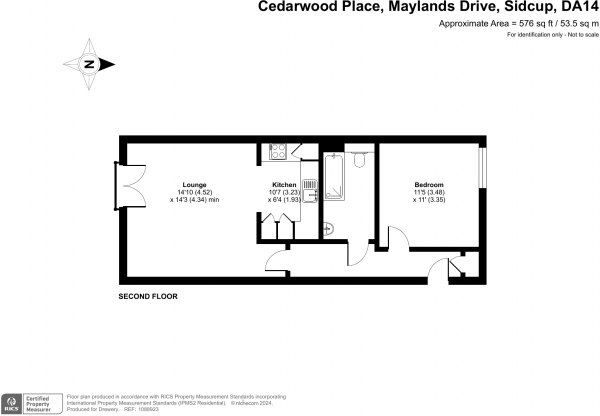 Floor Plan Image for 1 Bedroom Flat for Sale in Maylands Drive, Sidcup, DA14 4BF