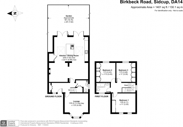 Floor Plan Image for 3 Bedroom Detached House for Sale in Birkbeck Road, Sidcup, DA14 4DW