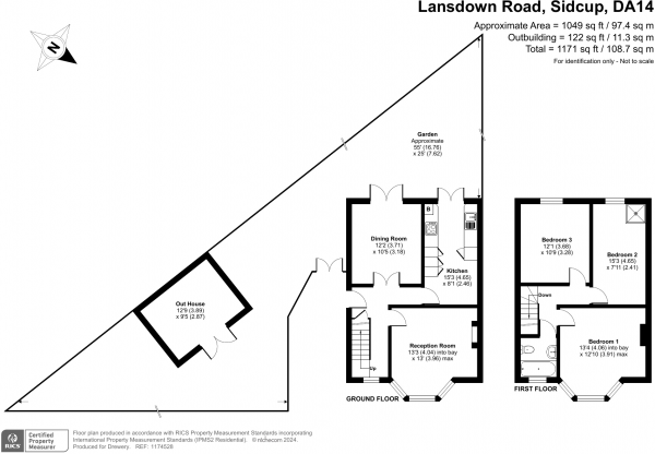 Floor Plan Image for 3 Bedroom End of Terrace House for Sale in Lansdown Road, Sidcup, DA14 4EG