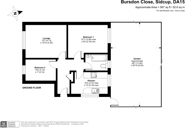 Floor Plan Image for 2 Bedroom Property for Sale in Bursdon Close, Sidcup, DA15 8AQ