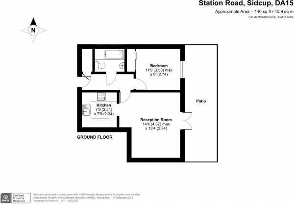 Floor Plan Image for 1 Bedroom Flat for Sale in Station Road, Sidcup, DA15 7JU