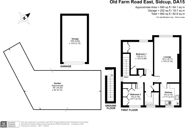 Floor Plan Image for 2 Bedroom Maisonette for Sale in Old Farm Road East, Sidcup, DA15 8AE