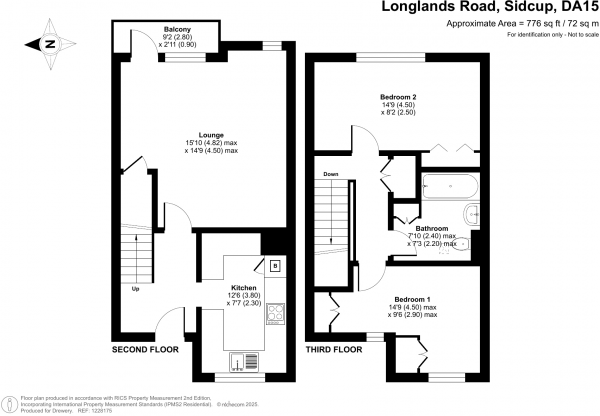 Floor Plan Image for 2 Bedroom Flat for Sale in Longlands Road, Sidcup, DA15 7LY