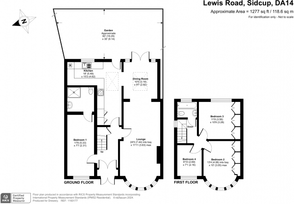 Floor Plan Image for 4 Bedroom Semi-Detached House for Sale in Lewis Road, Sidcup, DA14 4NB