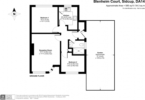 Floor Plan Image for 2 Bedroom Property for Sale in Blenheim Court, Sidcup, DA14 6QQ