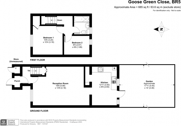 Floor Plan Image for 2 Bedroom Terraced House for Sale in Goose Green Close, Orpington, BR5 2TZ