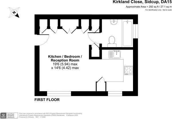 Floor Plan Image for Studio for Sale in Kirkland Close, Sidcup, DA15 8TP