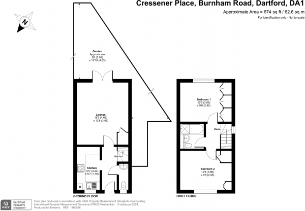 Floor Plan Image for 2 Bedroom End of Terrace House for Sale in Burnham Road, Dartford, DA1 5GR