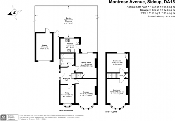 Floor Plan Image for 3 Bedroom Semi-Detached House for Sale in Montrose Avenue, Sidcup, DA15 9DT