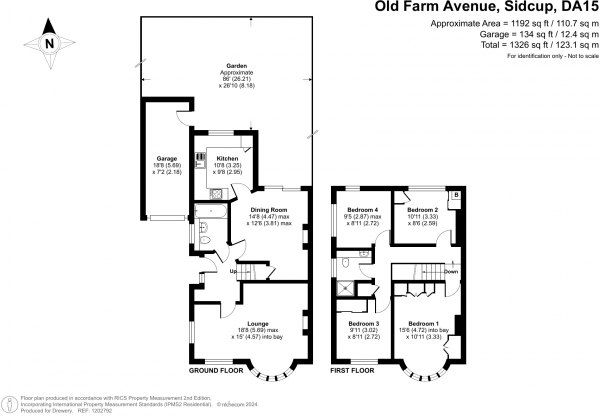 Floor Plan Image for 4 Bedroom Semi-Detached House for Sale in Old Farm Avenue, Sidcup, DA15 8AH