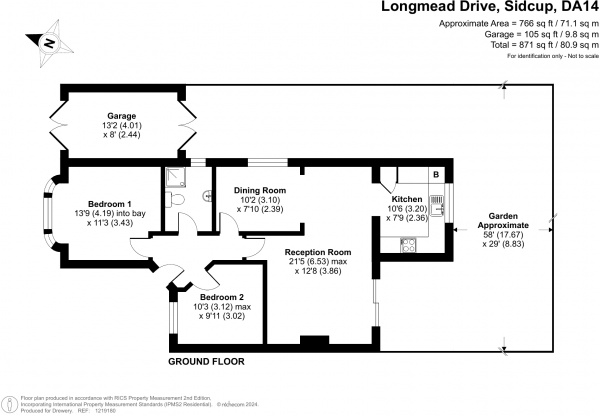 Floor Plan Image for 3 Bedroom Semi-Detached Bungalow for Sale in Longmead Drive, Sidcup, DA14 4NZ