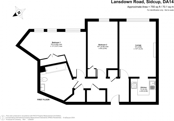 Floor Plan Image for 2 Bedroom Flat for Sale in Lansdown Road, Sidcup, DA14 4EN