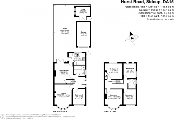 Floor Plan Image for 5 Bedroom Semi-Detached House for Sale in Hurst Road, Sidcup, DA15 9AE