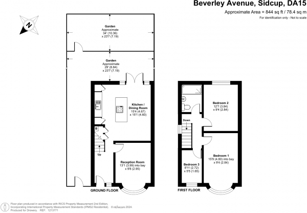 Floor Plan Image for 3 Bedroom End of Terrace House for Sale in Beverley Avenue, Sidcup, DA15 8HE