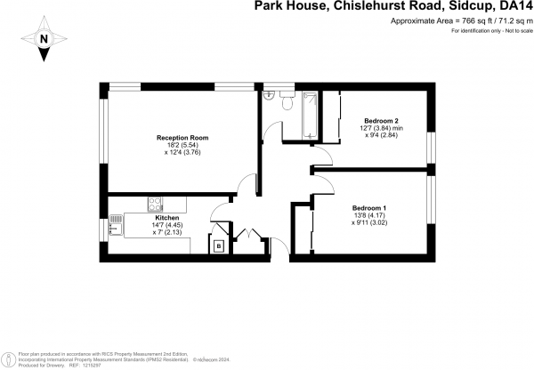 Floor Plan Image for 2 Bedroom Flat for Sale in Chislehurst Road, Sidcup, DA14 6BN