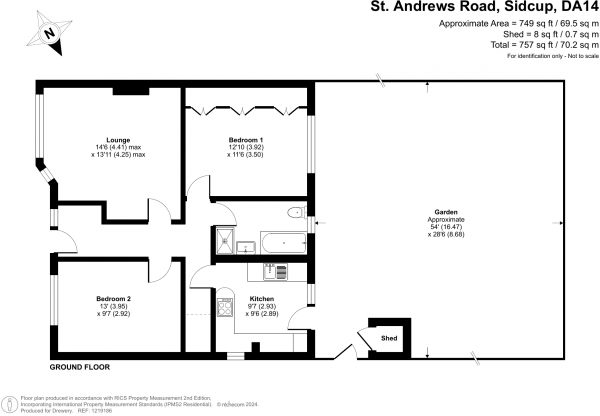 Floor Plan Image for 2 Bedroom Property for Sale in St. Andrews Road, Sidcup, DA14 4SA