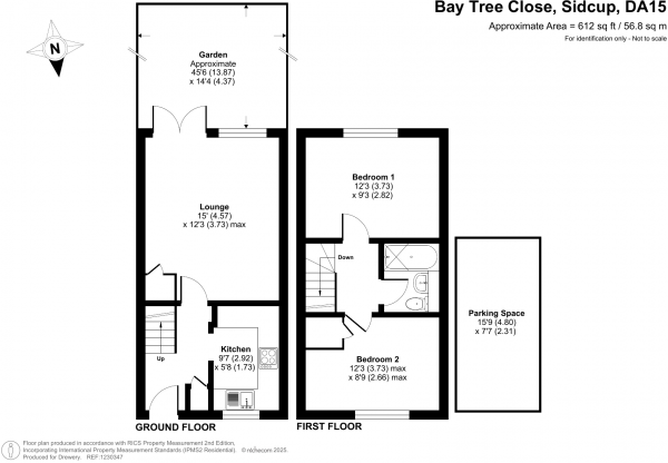 Floor Plan Image for 2 Bedroom Terraced House for Sale in Bay Tree Close, Sidcup, DA15 8WH