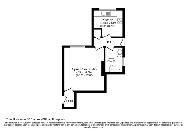 Floor Plan Image for 1 Bedroom Property for Sale in Station Road, Sidcup, DA15 7DY