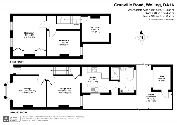 Floor Plan for 3 Bedroom Detached House for Sale in Granville Road, Welling, DA16 1SQ, Welling, DA16, 1SQ -  &pound475,000