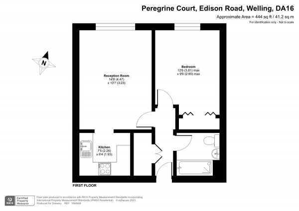 Floor Plan Image for 1 Bedroom Property for Sale in Edison Road, Welling, DA16 3JN