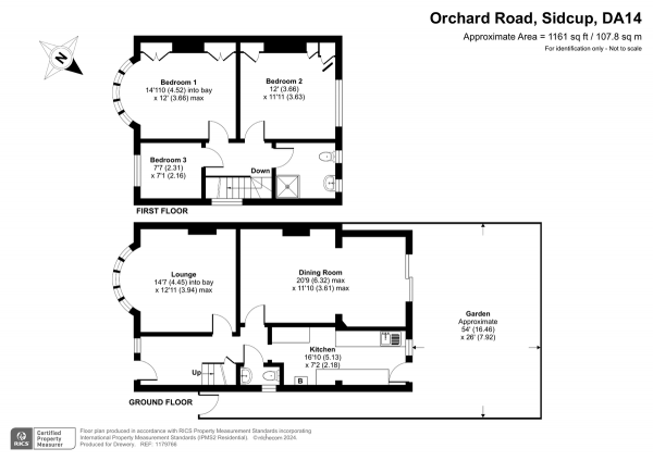 Floor Plan Image for 3 Bedroom Detached House for Sale in Orchard Road, Sidcup, DA14 6RD