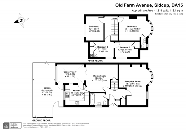 Floor Plan Image for 3 Bedroom Detached House for Sale in Old Farm Avenue, Sidcup, DA15 8AH