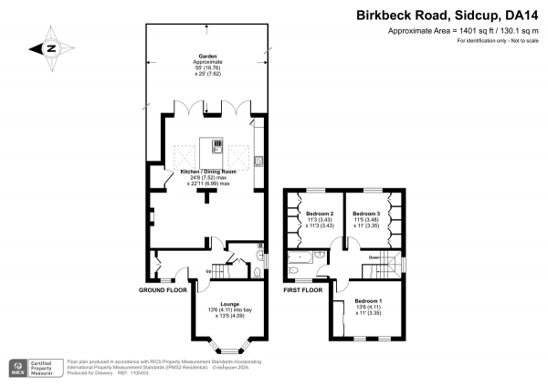 Floor Plan Image for 3 Bedroom Detached House for Sale in Birkbeck Road, Sidcup, DA14 4DW