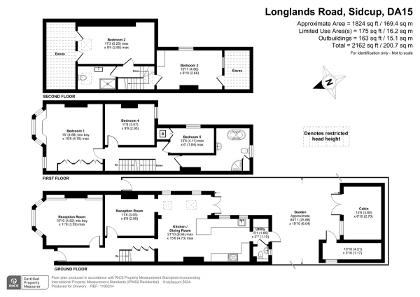 Floor Plan Image for 5 Bedroom Detached House for Sale in Longlands Road, Sidcup, DA15 7LQ