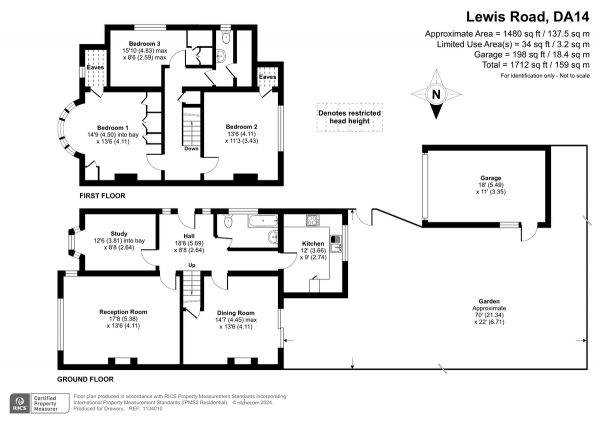 Floor Plan Image for 4 Bedroom Detached House for Sale in Lewis Road, Sidcup, DA14 4NA