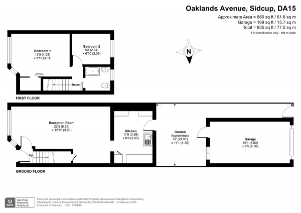 Floor Plan Image for 2 Bedroom Detached House for Sale in Oaklands Avenue, Sidcup, DA15 8NF