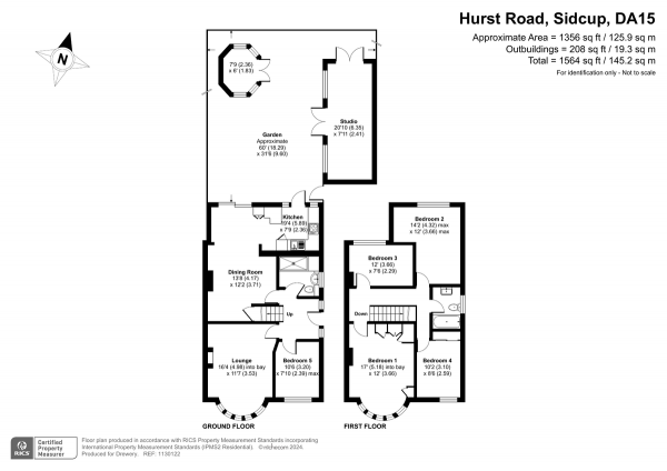 Floor Plan Image for 5 Bedroom Detached House for Sale in Hurst Road, Sidcup, DA15 9AQ