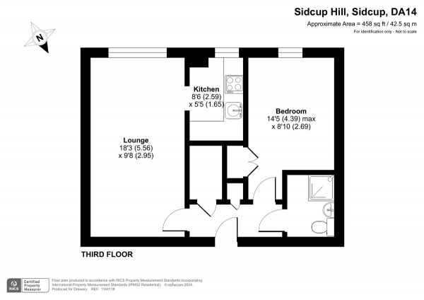 Floor Plan Image for 1 Bedroom Property for Sale in Sidcup Hill, Sidcup, DA14 6HG