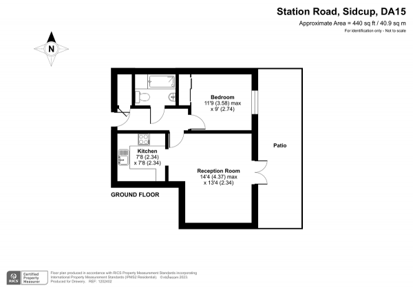 Floor Plan Image for 1 Bedroom Property for Sale in Station Road, Sidcup, DA15 7JU