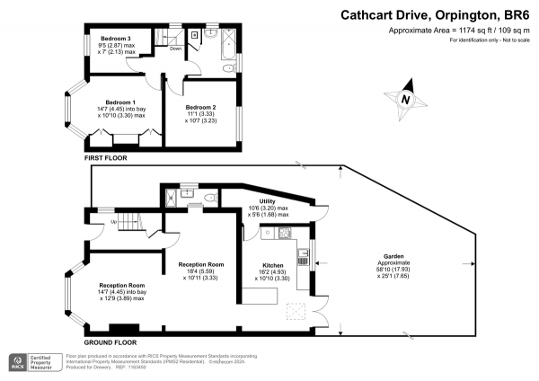 Floor Plan Image for 3 Bedroom Detached House for Sale in Cathcart Drive, Orpington, BR6 8BU