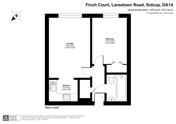 Floor Plan Image for 1 Bedroom Property for Sale in Lansdown Road, Sidcup, DA14 4EN