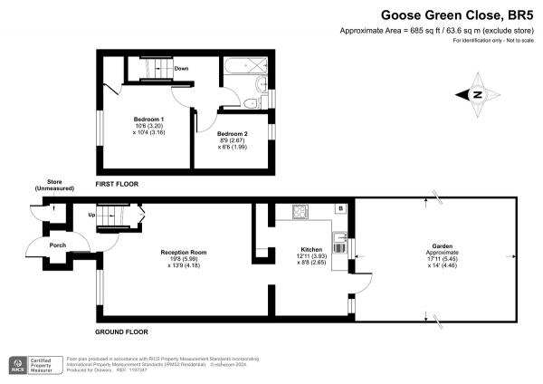 Floor Plan Image for 2 Bedroom Detached House for Sale in Goose Green Close, Orpington, BR5 2TZ