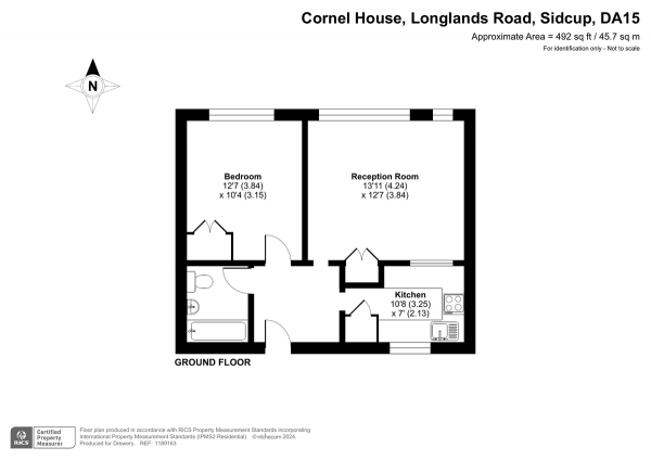 Floor Plan Image for 1 Bedroom Property for Sale in Longlands Road, Sidcup, DA15 7LX