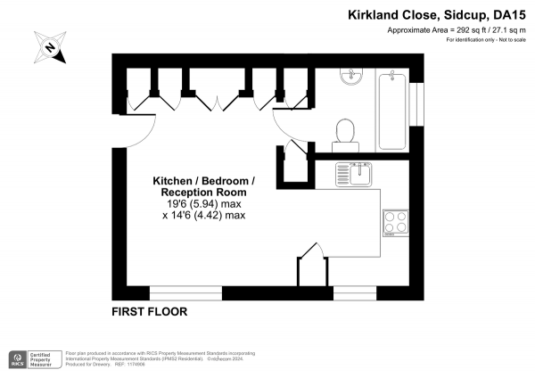 Floor Plan Image for 1 Bedroom Property for Sale in Kirkland Close, Sidcup, DA15 8TP