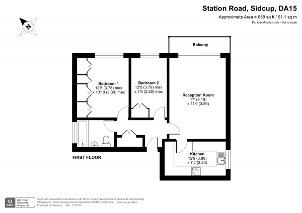 Floor Plan Image for 2 Bedroom Property for Sale in Station Road, Sidcup, DA15 7DY