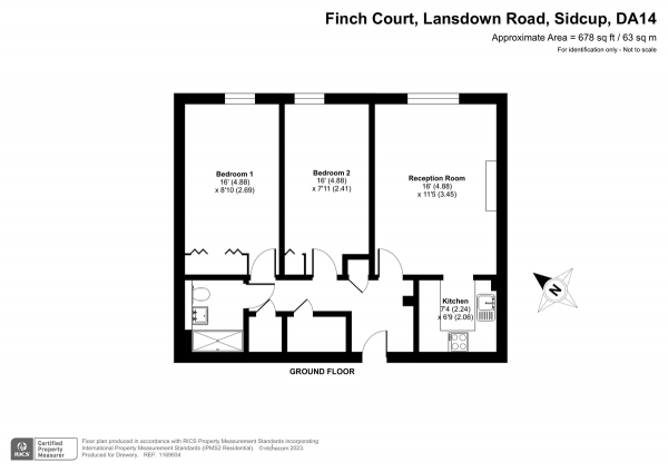 Floor Plan Image for 2 Bedroom Property for Sale in Lansdown Road, Sidcup, DA14 4EN