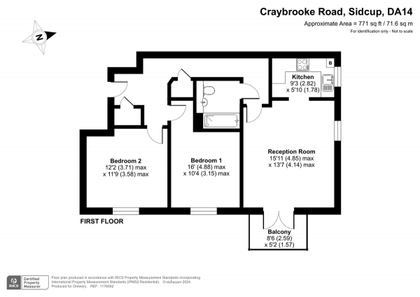 Floor Plan Image for 2 Bedroom Property for Sale in Craybrooke Road, Sidcup, DA14 4HL