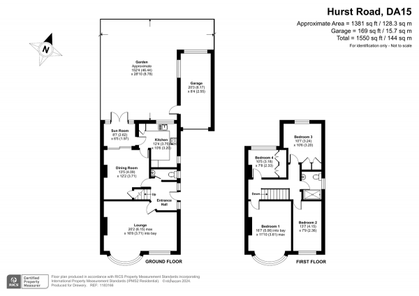 Floor Plan Image for 4 Bedroom Detached House for Sale in Hurst Road, Sidcup, DA15 9AE