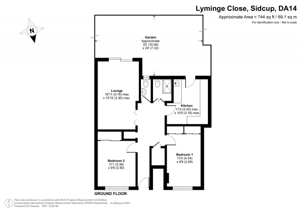 Floor Plan Image for 2 Bedroom Property for Sale in Lyminge Close, Sidcup, DA14 6RE