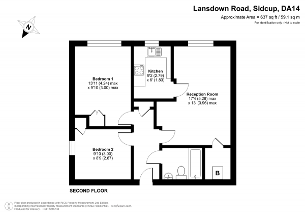 Floor Plan Image for 2 Bedroom Property for Sale in Lansdown Road, Sidcup, DA14 4EN